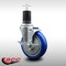 Service Caster 5'' SS Blue Poly Swivel 1-5/8'' Expanding Stem Caster with Brake SCC-SSEX20S514-PPUB-BLUE-TLB-158 - alternate 2